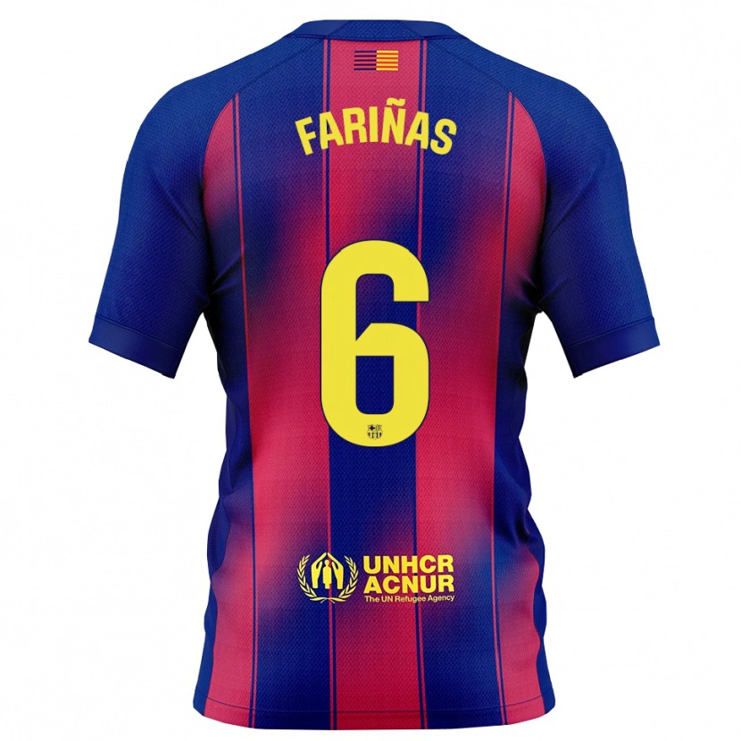 Danxen Hombre Camiseta Brian Fariñas #6 Azul Rojo 1ª Equipación 2025/26 La Camisa