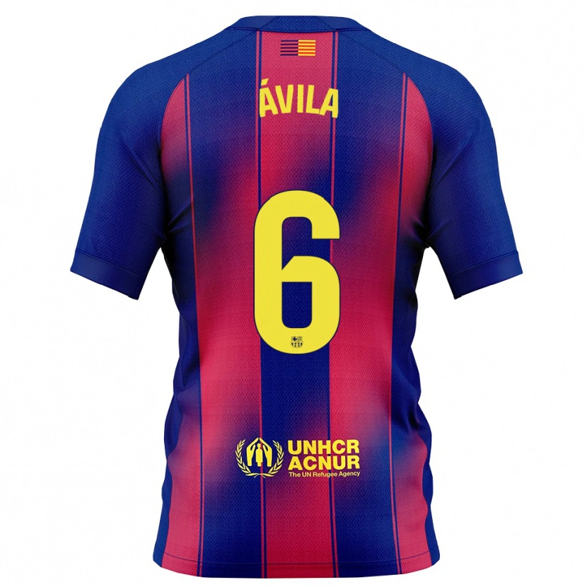 Danxen Hombre Camiseta Dani Ávila #6 Azul Rojo 1ª Equipación 2025/26 La Camisa
