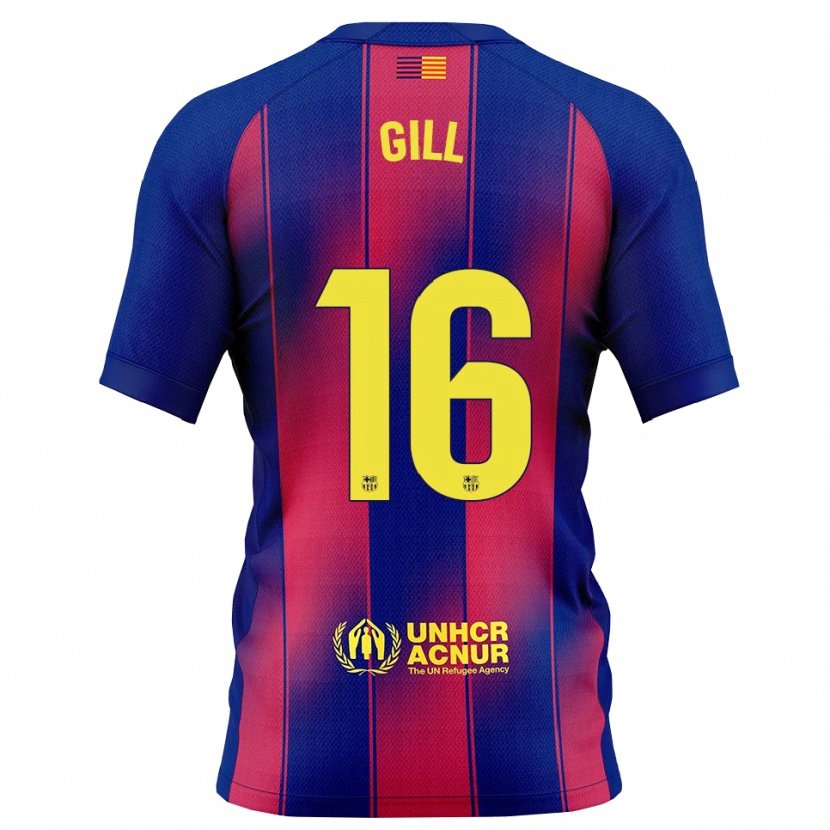 Danxen Hombre Camiseta Adrian Gill #16 Azul Rojo 1ª Equipación 2025/26 La Camisa