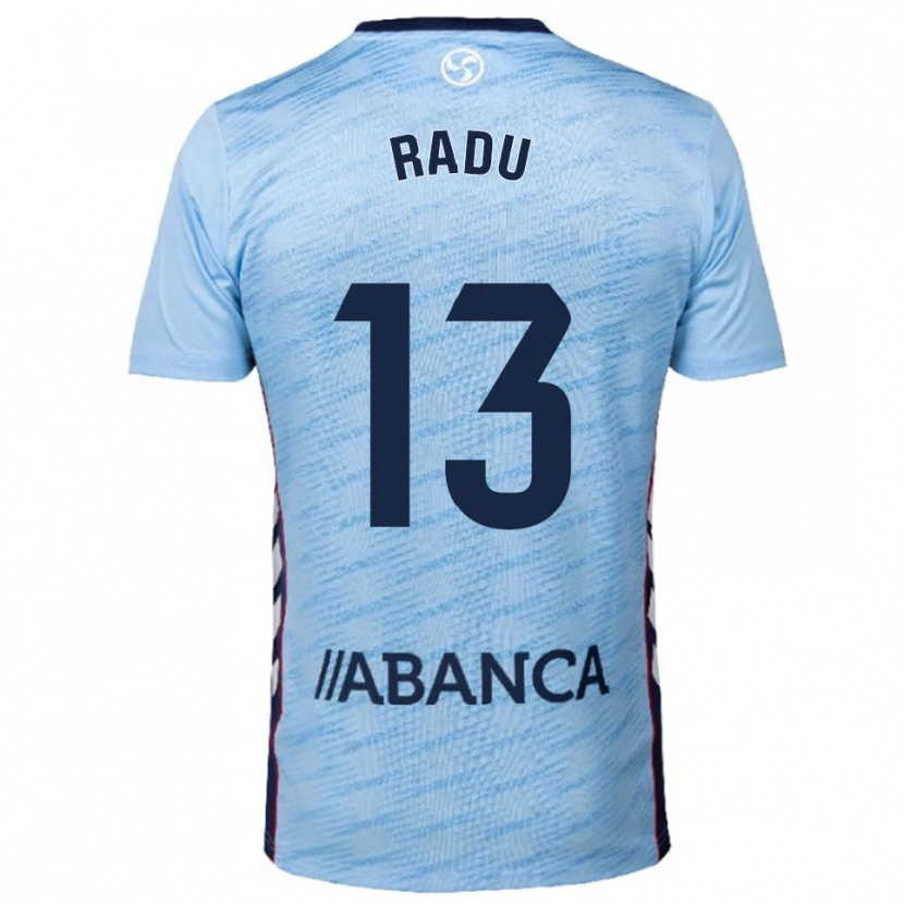 Danxen Hombre Camiseta Ionuț Radu #13 Celeste Rojo 1ª Equipación 2025/26 La Camisa