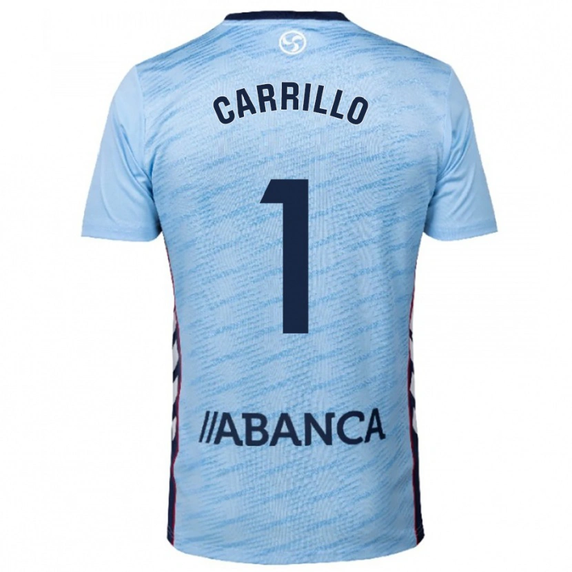 Danxen Hombre Camiseta Coke Carrillo #1 Celeste Rojo 1ª Equipación 2025/26 La Camisa