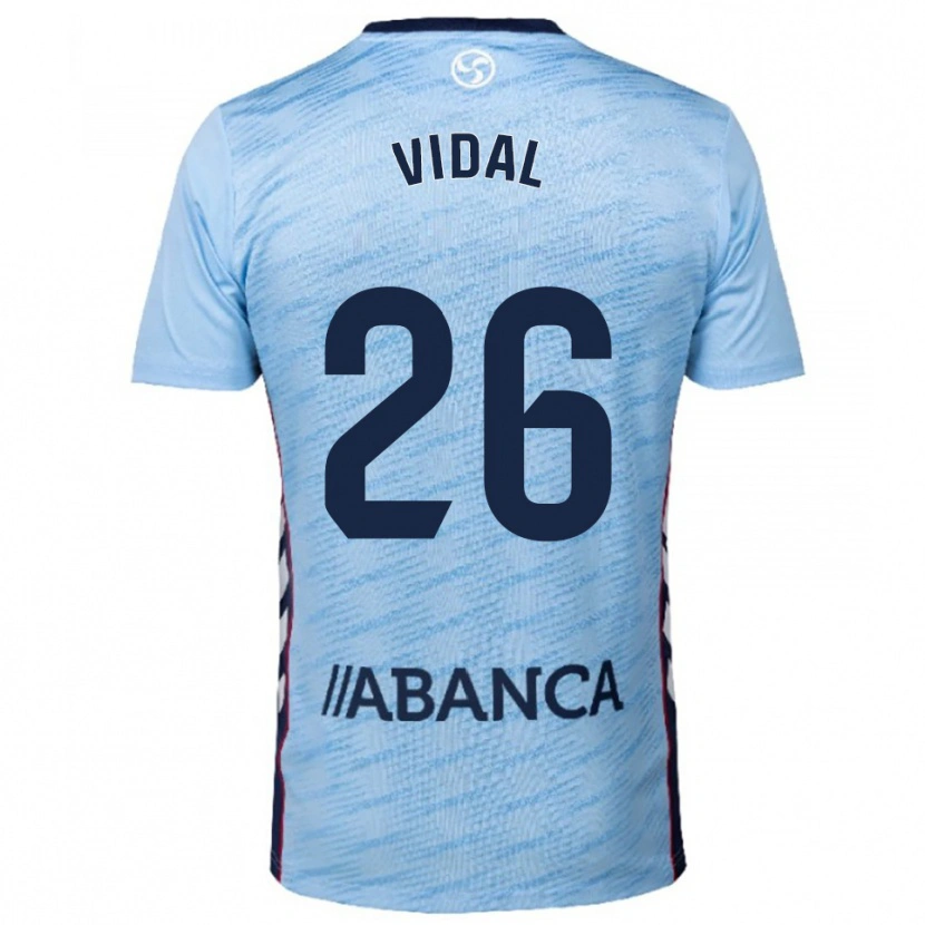 Danxen Hombre Camiseta Marc Vidal #26 Celeste Rojo 1ª Equipación 2025/26 La Camisa
