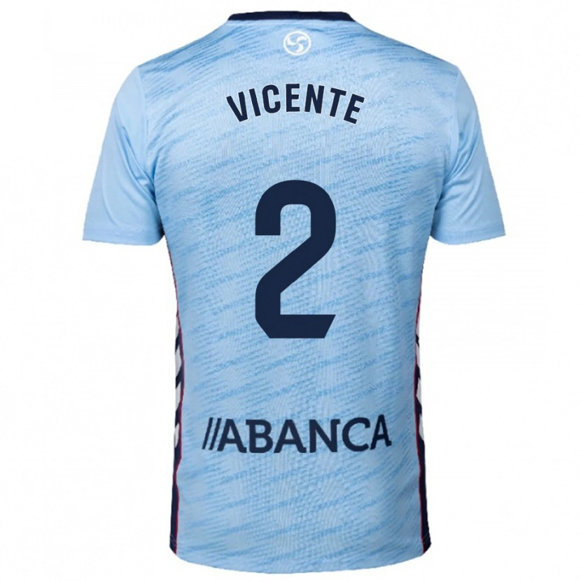 Danxen Hombre Camiseta Vicente #2 Celeste Rojo 1ª Equipación 2025/26 La Camisa