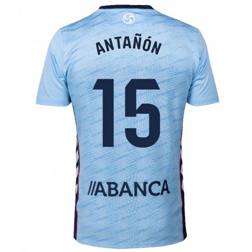 Danxen Hombre Camiseta Andrés Antañón #15 Celeste Rojo 1ª Equipación 2025/26 La Camisa