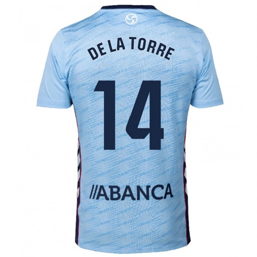 Danxen Hombre Camiseta Luca De La Torre #14 Celeste Rojo 1ª Equipación 2025/26 La Camisa