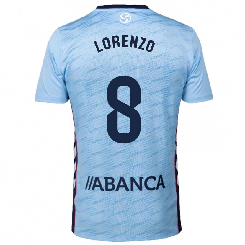 Danxen Hombre Camiseta Paula Lorenzo #8 Celeste Rojo 1ª Equipación 2025/26 La Camisa