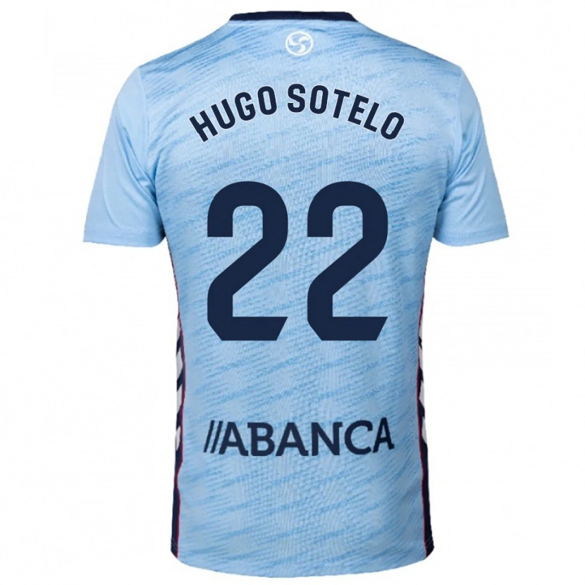 Danxen Hombre Camiseta Hugo Sotelo #22 Celeste Rojo 1ª Equipación 2025/26 La Camisa