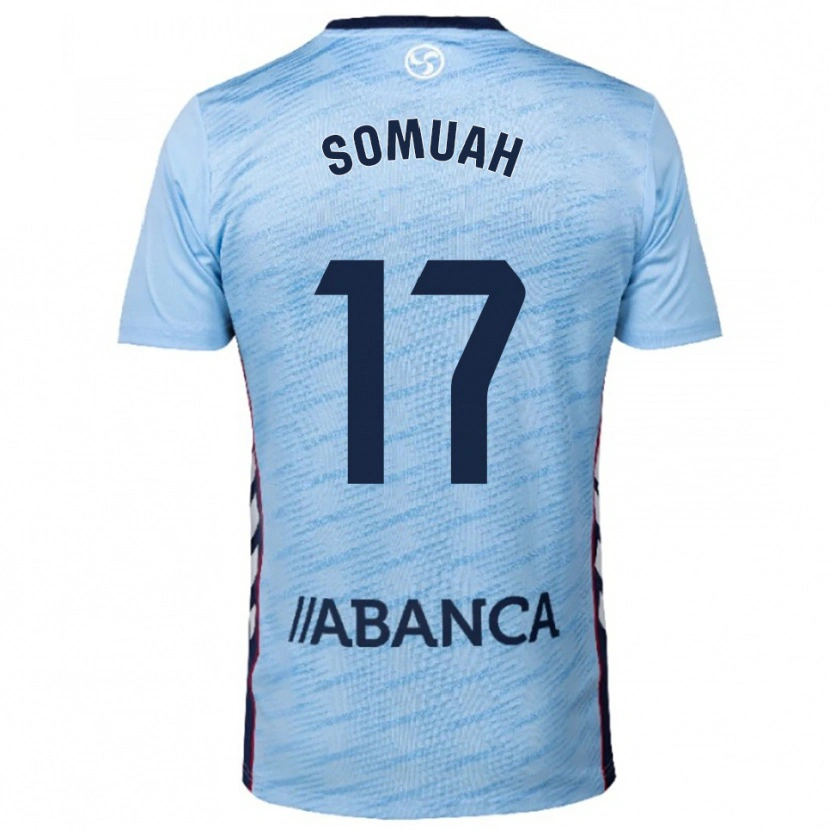Danxen Hombre Camiseta Bernard Somuah #17 Celeste Rojo 1ª Equipación 2025/26 La Camisa