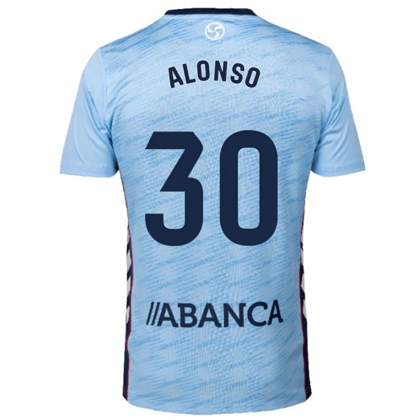 Danxen Hombre Camiseta Adriana Alonso #30 Celeste Rojo 1ª Equipación 2025/26 La Camisa