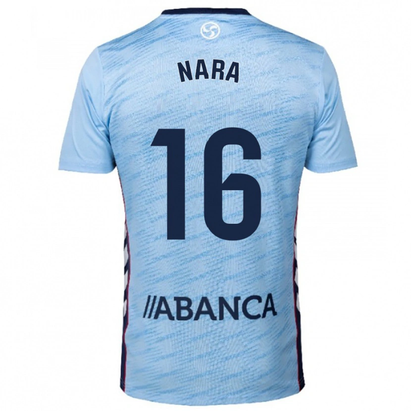 Danxen Hombre Camiseta Nara Fernández #16 Celeste Rojo 1ª Equipación 2025/26 La Camisa