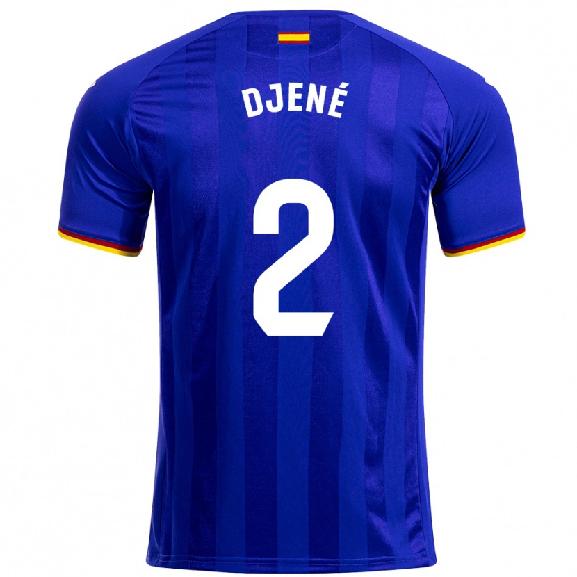 Danxen Hombre Camiseta Djené #2 Azul Rojo Amarillo 1ª Equipación 2025/26 La Camisa