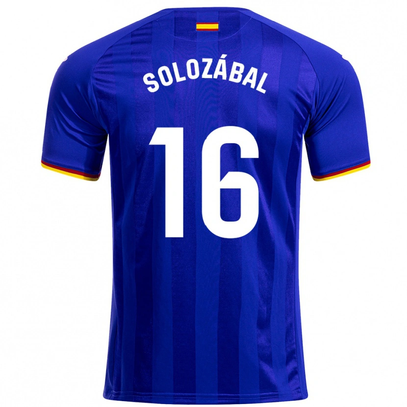 Danxen Hombre Camiseta Hugo Solozábal #16 Azul Rojo Amarillo 1ª Equipación 2025/26 La Camisa