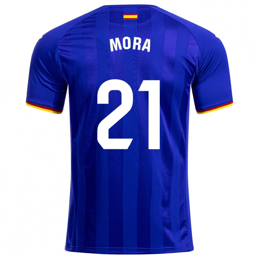 Danxen Hombre Camiseta Adrià Mora #21 Azul Rojo Amarillo 1ª Equipación 2025/26 La Camisa
