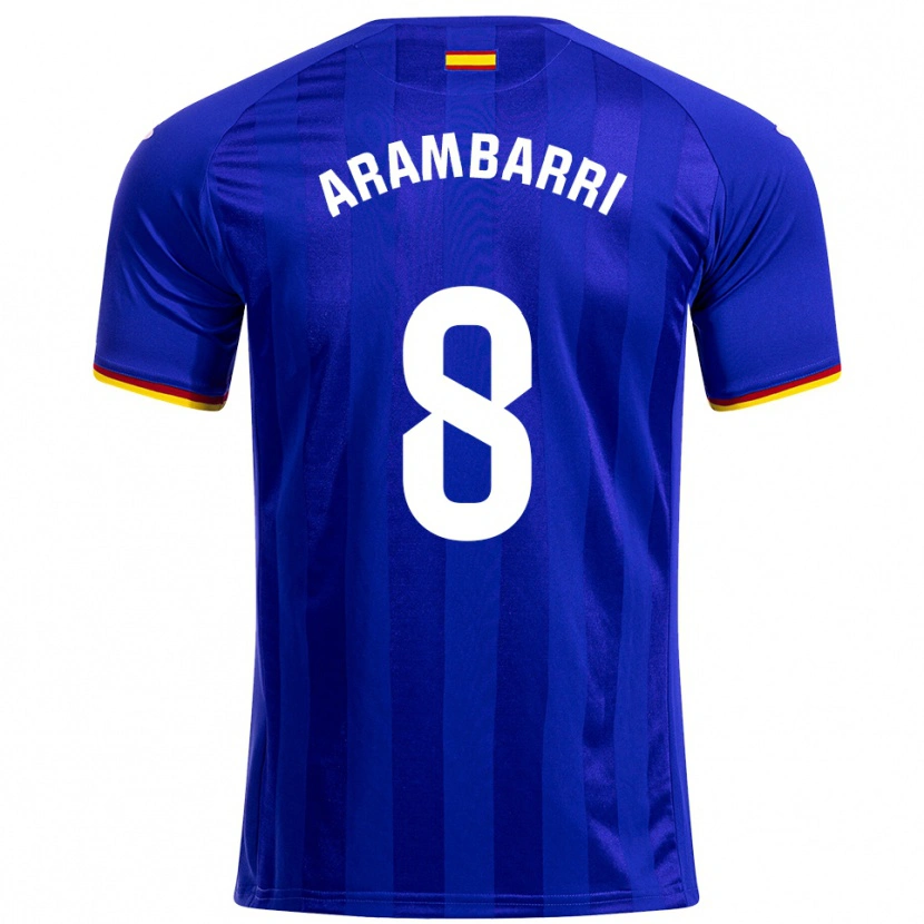Danxen Hombre Camiseta Mauro Arambarri #8 Azul Rojo Amarillo 1ª Equipación 2025/26 La Camisa