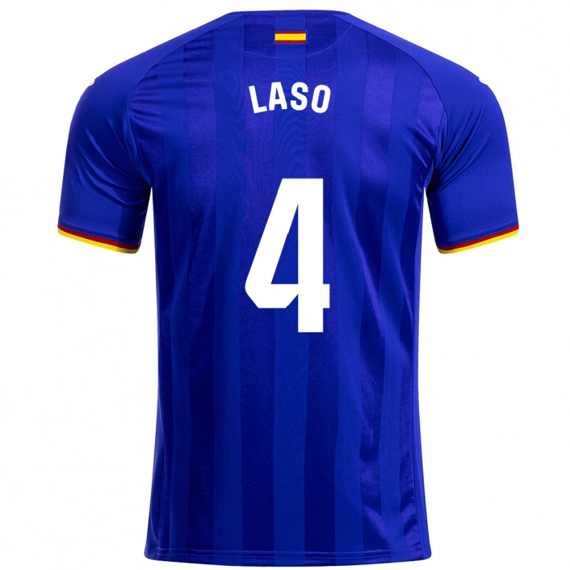 Danxen Hombre Camiseta Lucas Laso #4 Azul Rojo Amarillo 1ª Equipación 2025/26 La Camisa