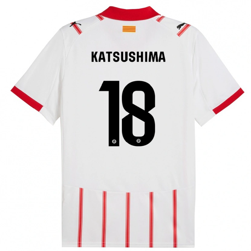Danxen Hombre Camiseta Shinnosuke Katsushima #18 Blanco Rojo 1ª Equipación 2025/26 La Camisa