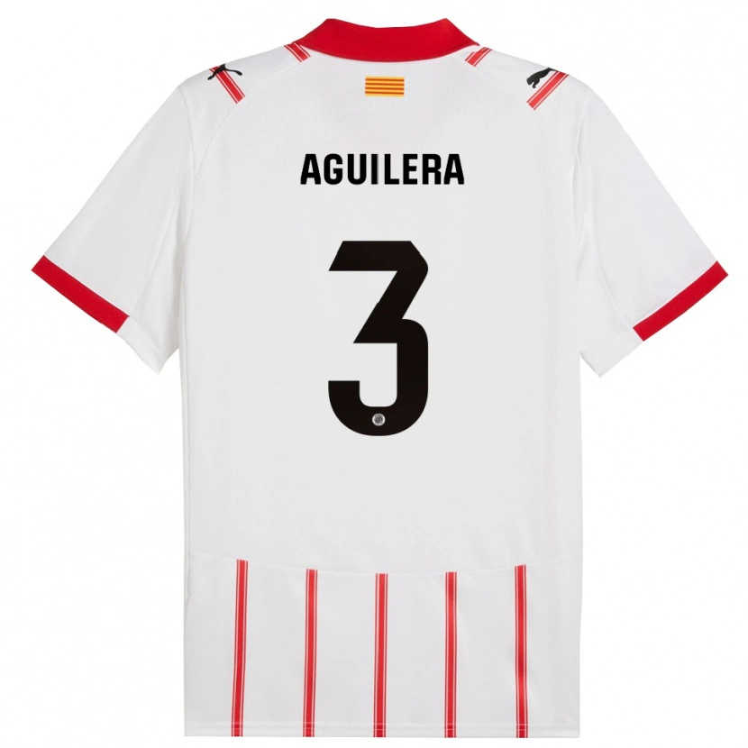 Danxen Hombre Camiseta Oriol Aguilera #3 Blanco Rojo 1ª Equipación 2025/26 La Camisa