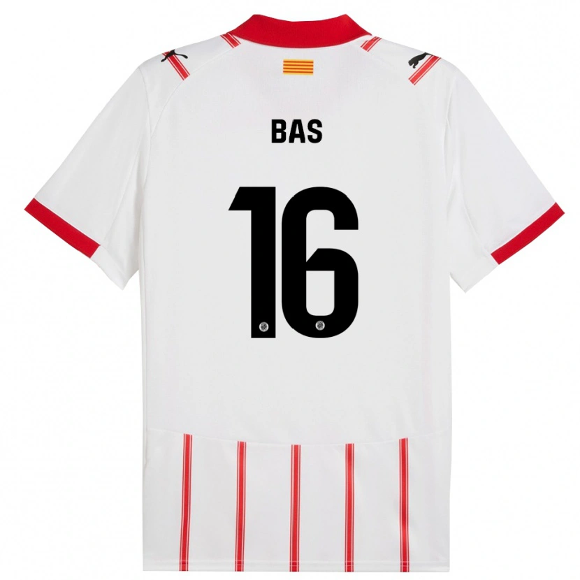 Danxen Hombre Camiseta Jordi Bas #16 Blanco Rojo 1ª Equipación 2025/26 La Camisa