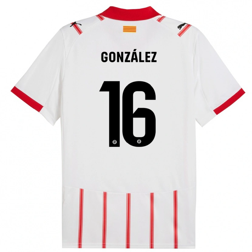 Danxen Hombre Camiseta Lau González #16 Blanco Rojo 1ª Equipación 2025/26 La Camisa