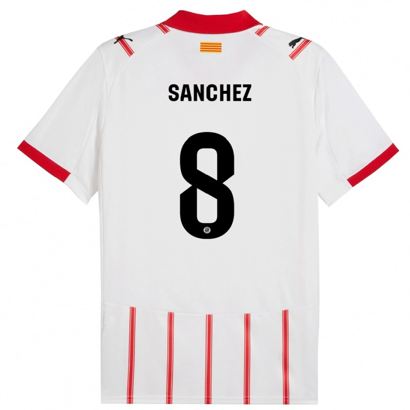 Danxen Hombre Camiseta Miguel Ángel Sánchez #8 Blanco Rojo 1ª Equipación 2025/26 La Camisa
