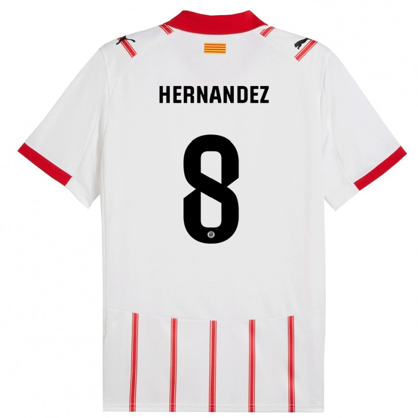 Danxen Hombre Camiseta Sofia Hernández #8 Blanco Rojo 1ª Equipación 2025/26 La Camisa