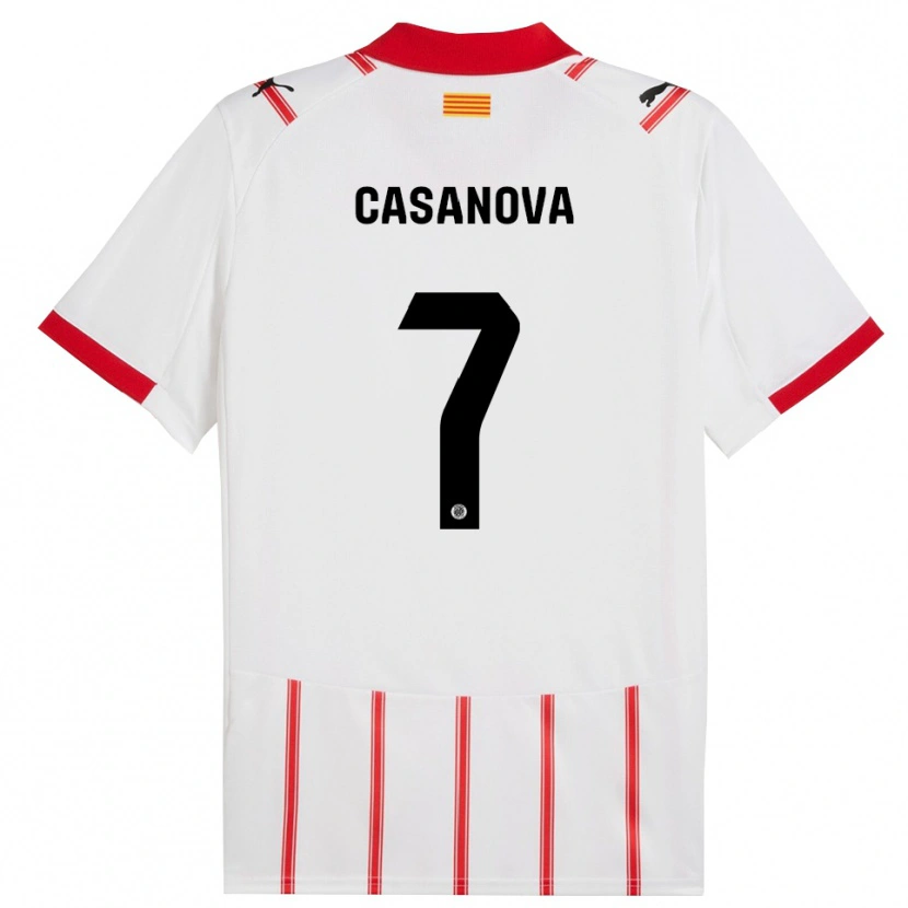 Danxen Hombre Camiseta Àstrid Casanova #7 Blanco Rojo 1ª Equipación 2025/26 La Camisa