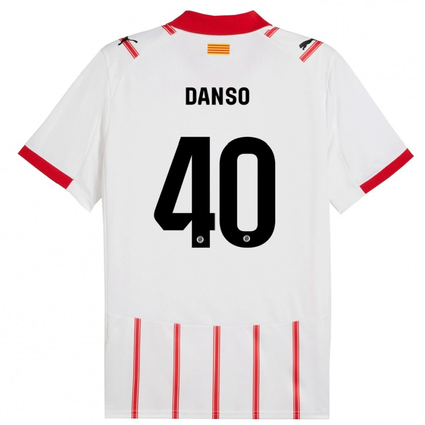 Danxen Hombre Camiseta Jordi Danso #40 Blanco Rojo 1ª Equipación 2025/26 La Camisa