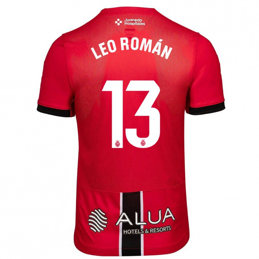 Danxen Hombre Camiseta Leo Román #13 Rojo Negro 1ª Equipación 2025/26 La Camisa