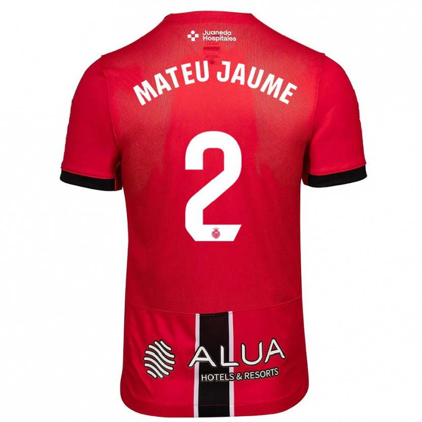 Danxen Hombre Camiseta Mateu Morey #2 Rojo Negro 1ª Equipación 2025/26 La Camisa