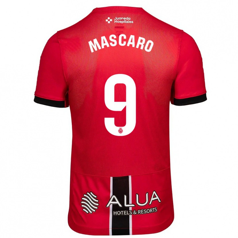 Danxen Hombre Camiseta Pau Mascaró #9 Rojo Negro 1ª Equipación 2025/26 La Camisa