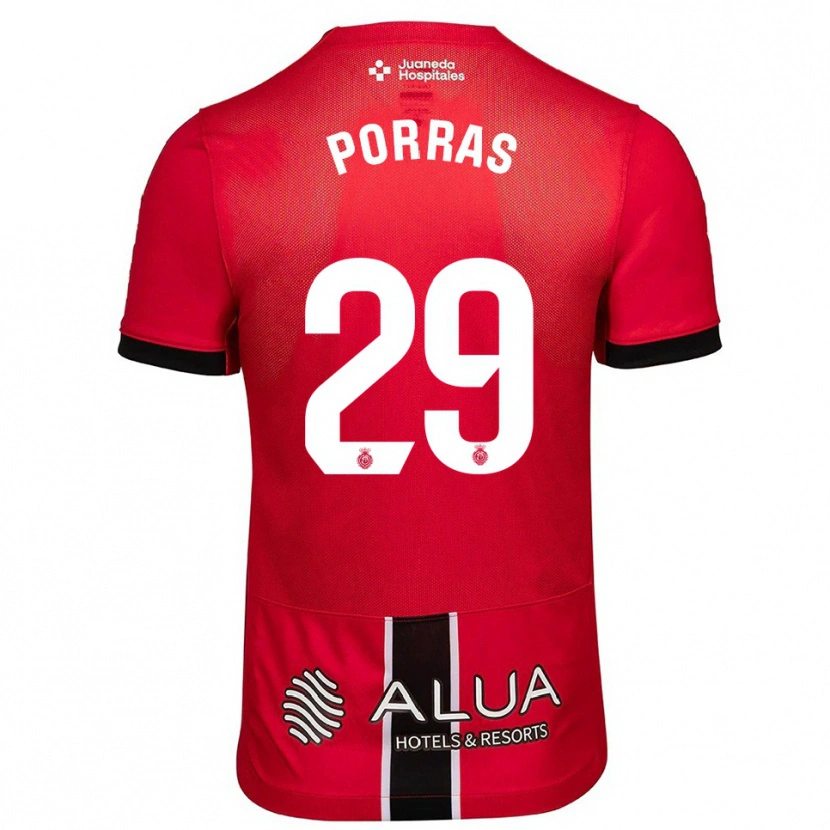 Danxen Hombre Camiseta Jordi Porras #29 Rojo Negro 1ª Equipación 2025/26 La Camisa