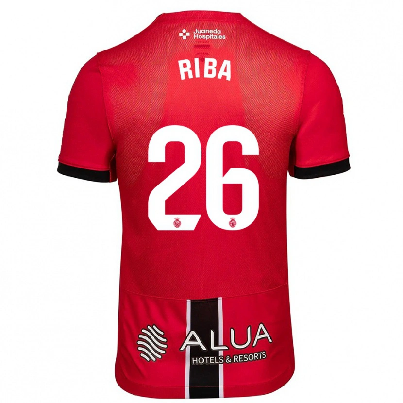 Danxen Hombre Camiseta Cesc Riba #26 Rojo Negro 1ª Equipación 2025/26 La Camisa