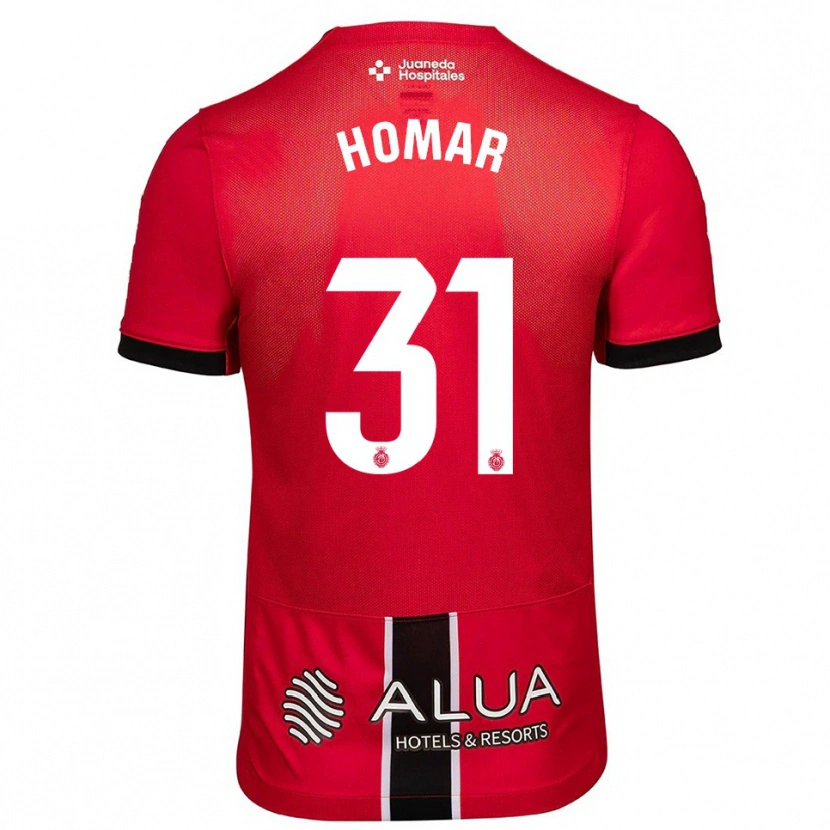 Danxen Hombre Camiseta Gaspar Homar #31 Rojo Negro 1ª Equipación 2025/26 La Camisa