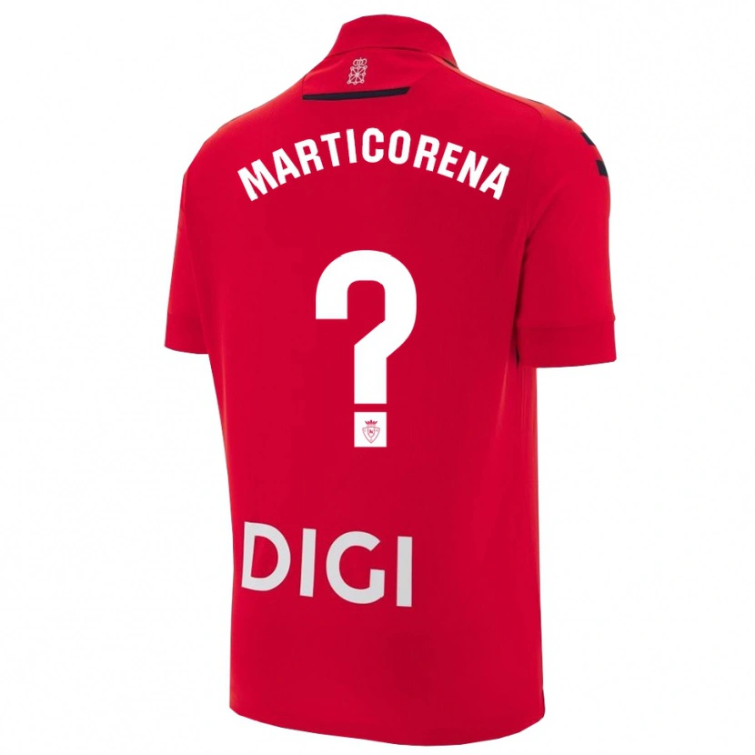 Danxen Hombre Camiseta Ander Marticorena #0 Rojo Negro 1ª Equipación 2025/26 La Camisa
