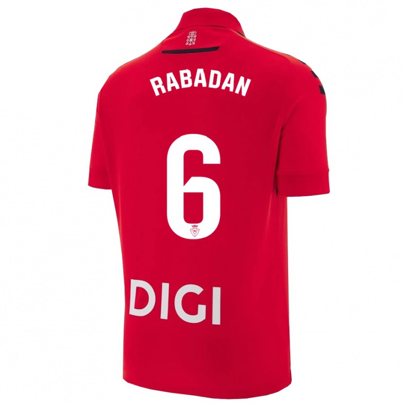 Danxen Hombre Camiseta David Rabadán #6 Rojo Negro 1ª Equipación 2025/26 La Camisa