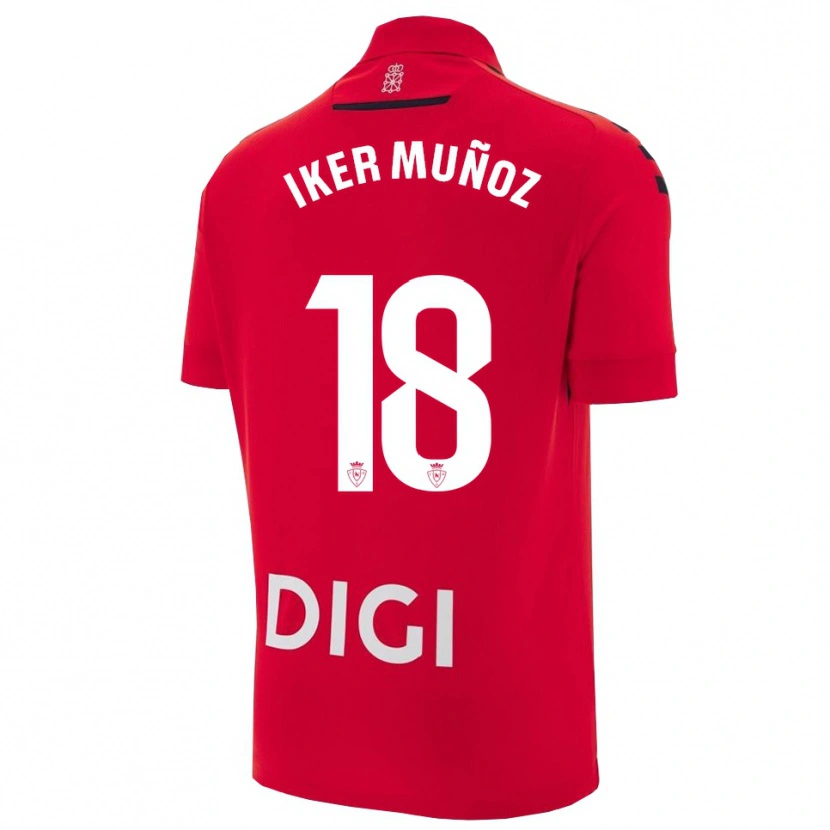 Danxen Hombre Camiseta Iker Muñoz #18 Rojo Negro 1ª Equipación 2025/26 La Camisa