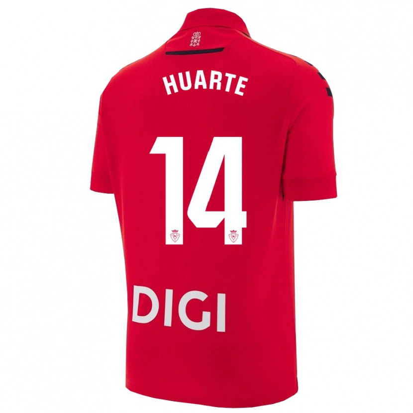 Danxen Hombre Camiseta Xabi Huarte #14 Rojo Negro 1ª Equipación 2025/26 La Camisa