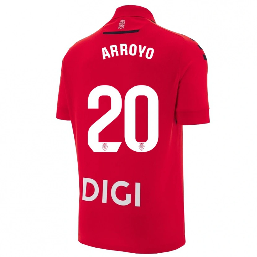 Danxen Hombre Camiseta Roberto Arroyo #20 Rojo Negro 1ª Equipación 2025/26 La Camisa