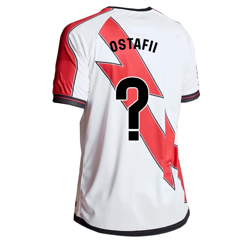 Danxen Hombre Camiseta David Ostafii #0 Blanco Rojo 1ª Equipación 2025/26 La Camisa