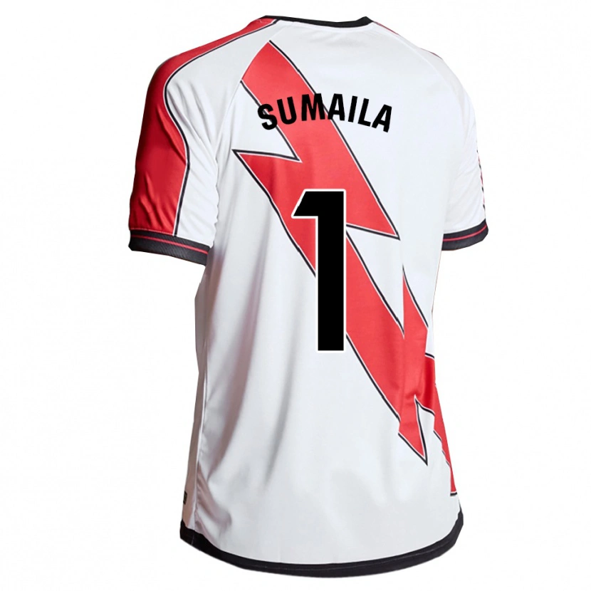 Danxen Hombre Camiseta Sherifatu Sumaila #1 Blanco Rojo 1ª Equipación 2025/26 La Camisa