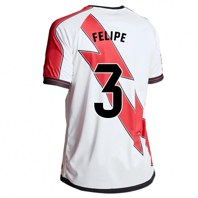 Danxen Hombre Camiseta Luiz Felipe #3 Blanco Rojo 1ª Equipación 2025/26 La Camisa