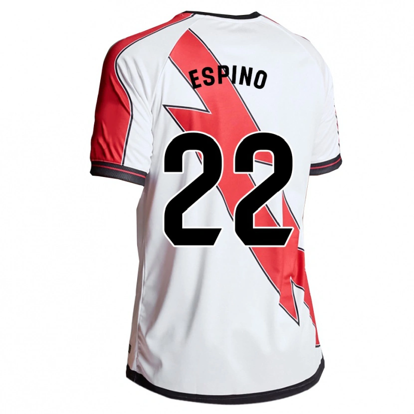 Danxen Hombre Camiseta Alfonso Espino #22 Blanco Rojo 1ª Equipación 2025/26 La Camisa