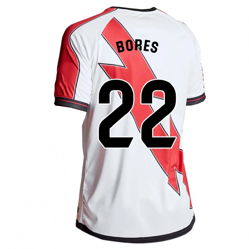Danxen Hombre Camiseta María Bores #22 Blanco Rojo 1ª Equipación 2025/26 La Camisa