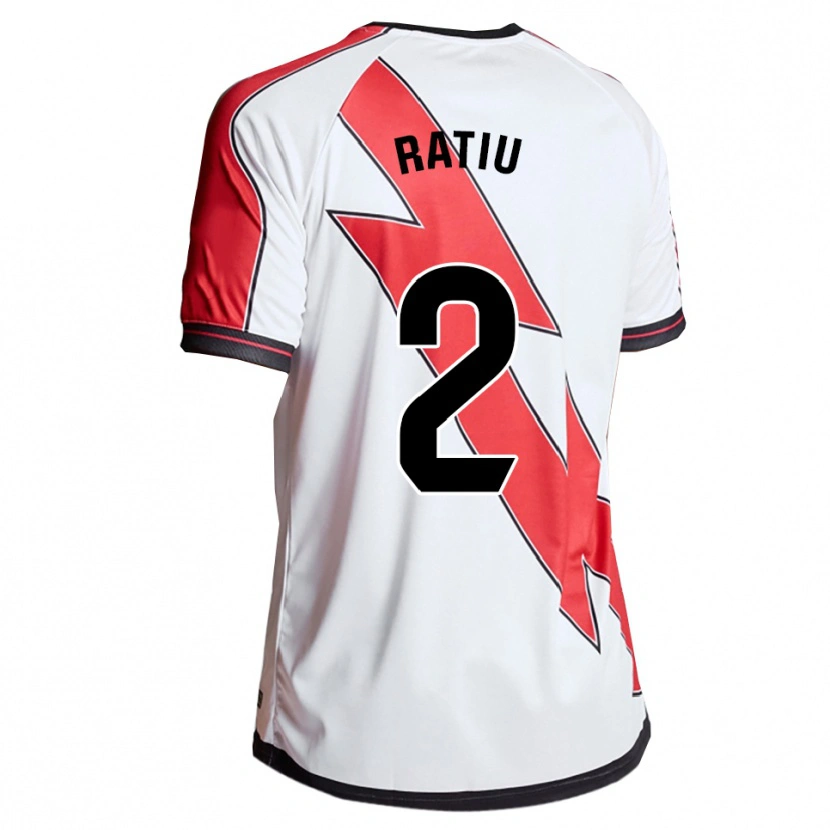 Danxen Hombre Camiseta Andrei Rațiu #2 Blanco Rojo 1ª Equipación 2025/26 La Camisa