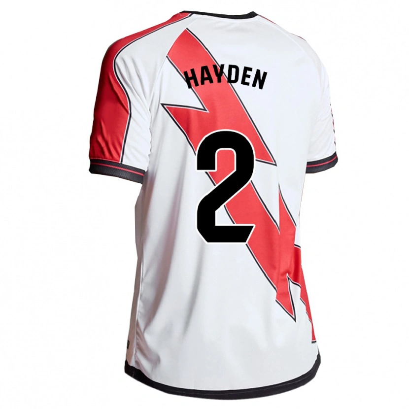 Danxen Hombre Camiseta Danielle Hayden #2 Blanco Rojo 1ª Equipación 2025/26 La Camisa