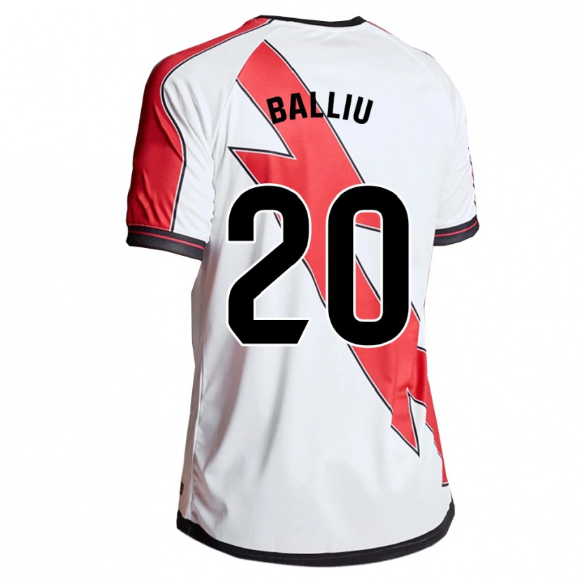 Danxen Hombre Camiseta Iván Balliu #20 Blanco Rojo 1ª Equipación 2025/26 La Camisa