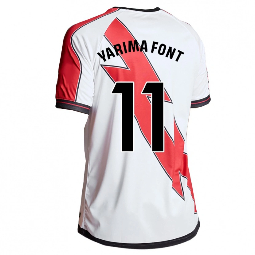 Danxen Hombre Camiseta Yarima Font Barrasa #11 Blanco Rojo 1ª Equipación 2025/26 La Camisa