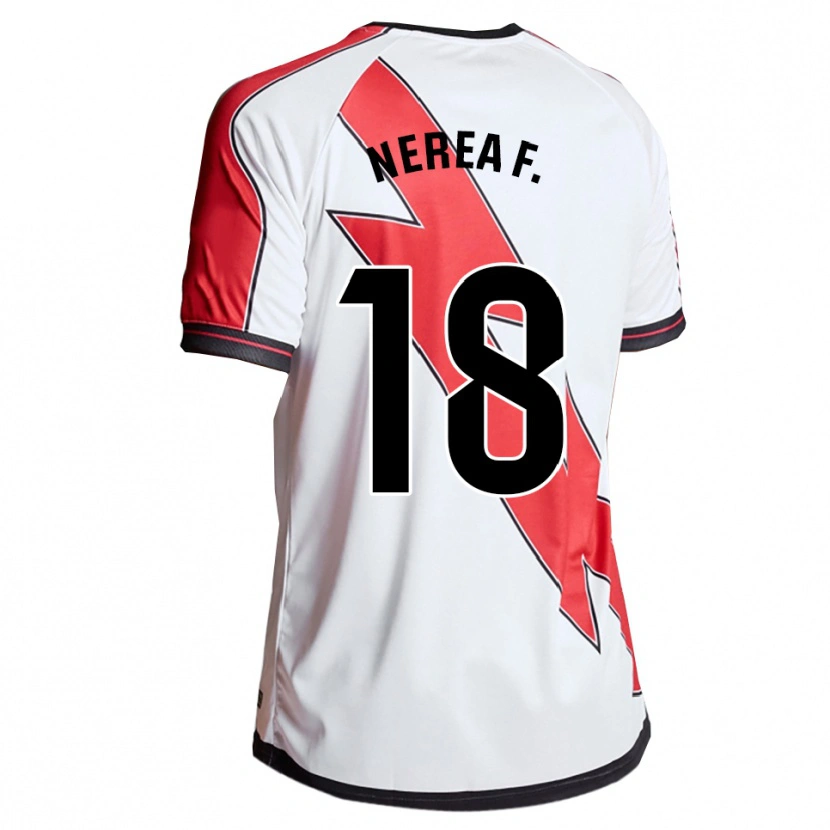 Danxen Hombre Camiseta Nerea Fernández Santos #18 Blanco Rojo 1ª Equipación 2025/26 La Camisa