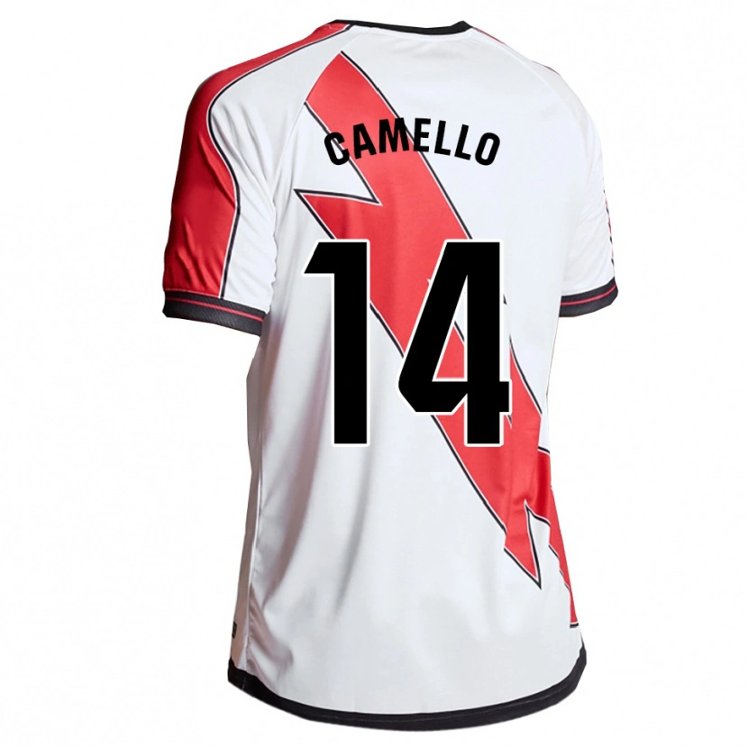 Danxen Hombre Camiseta Sergio Camello #14 Blanco Rojo 1ª Equipación 2025/26 La Camisa