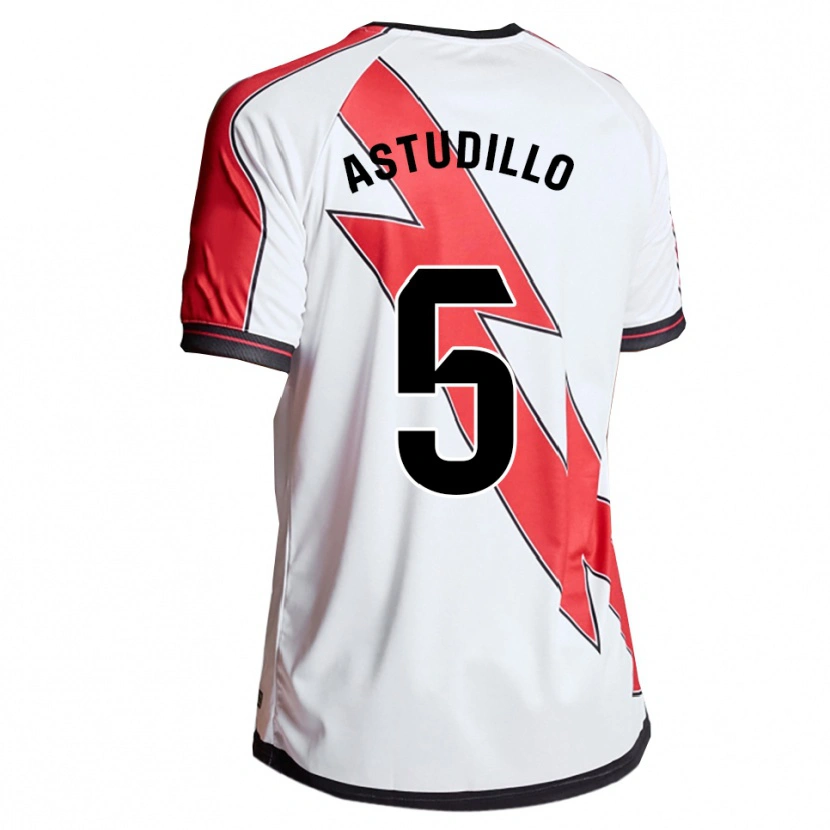Danxen Hombre Camiseta Maikerlin Astudillo #5 Blanco Rojo 1ª Equipación 2025/26 La Camisa